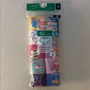 Wonder Nation Girls' Briefs 10-Pack - Multicolor